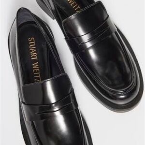 Women’s Stuart Weitzman Palmer Loafers Black Leather Size 10 Brand New in Box